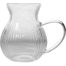 Mulex geribbelde theeglazen set 6 stuks 200 ml met handvat