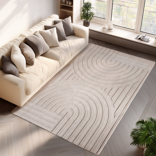 Vloerkleed Pompei 1611 Cream - Japandi stijl – detailfoto 2