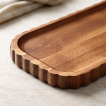 Acaciahouten serveerschaal 34x20 cm - houten tapas serveerplank - Acora collectie