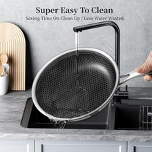 Premium Tri-Ply RVS Koekenpan 28 cm – Non-Stick Honeycomb Coating, Krasvrij, Vaatwasserbestendig en Geschikt voor Inductie