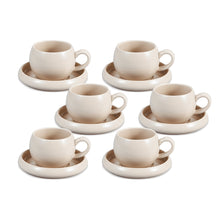 Chubby Cosmo koffieset beige/taupe – 12-delig – 6 personen – 220 ml