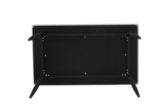 Eettafel KENZO – Rechthoekige eettafel 120 cm in grijs steenlook met metalen poten