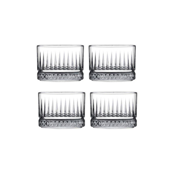 Pasabahce Elysia glazen schaaltjes – 4-delige set – 235 ml – Vierkante luxe bowls 8×8 cm