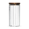 Borosilicaatglas opbergpot Linea 1000 ml met acaciahouten deksel