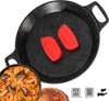 Paella Pan – 40 cm, Met Afneembare Siliconen Rode Handvatten, Geschikt voor Alle Warmtebronnen