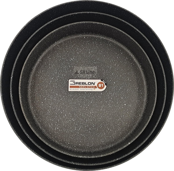 3-Delige Ronde Ovenschaal Set – Zwart, Anti-Aanbaklaag