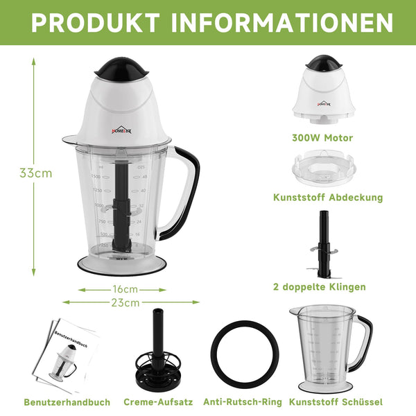 Homelux Groente- en Fruit Chopper – 1.5 Liter, 300 Watt – detailfoto 2