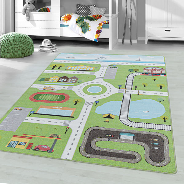 Vloerkleden Kinderen PLAY 2902 GREEN – Speels en Veilig