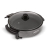 Nocta elektrische hapjespan pizzapan 36 cm 1500 watt glazen deksel verstelbare thermostaat anti aanbaklaag