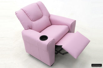 Kinder Relaxfauteuil RENÉE – Manueel verstelbare mini relaxstoel in roze PU