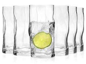 Set van 6 trendy wave longdrink glazen – stijlvol, hittebestendig en veelzijdig