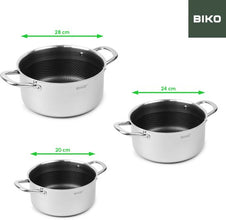 Hexagon pannenset 10-delig – Krasvrije pannenset voor alle Warmtebronnen