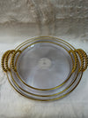 3-Delige Dienbladenset Rond – Acrylic Plastic met Gouden Details en Handvat
