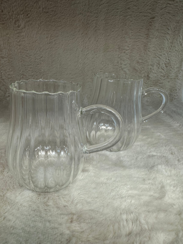 Mulex Trendy Ribble Glazen met Handvat 300 ml – Set van 2