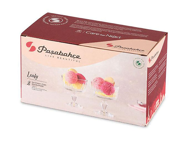 Pasabahce LEAFY – 2-Delige Dessertschalen op Poot (250 ml) – detailfoto 2
