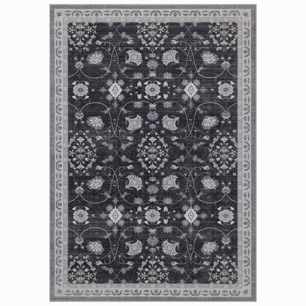 Wasbaar black vloerkleed Inka 1146 – antislip, 3 mm