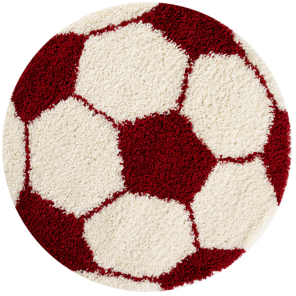 Vloerkleed FUN RED Shaggy Rond – Zacht, Modern & Kindvriendelijk – detailfoto 2