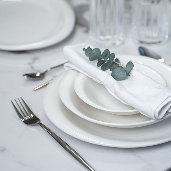 Bricard Barles Curvy Dinner Set 25-Delig – Wit Servies Set 6 Personen Porselein – detailfoto 2