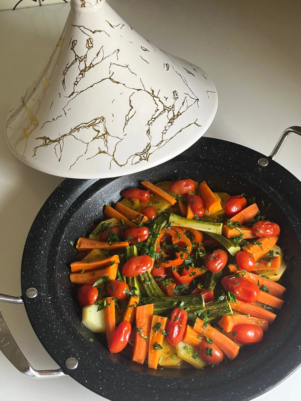 Royal Swiss Marokkaanse Tajine – 34 & 38 cm met Anti-aanbaklaag - geschikt voor inductie