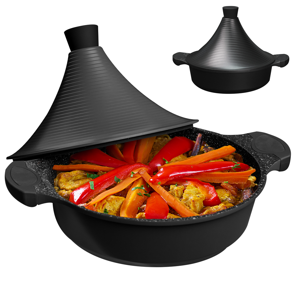 Marokkanische Tajine Morocco 28 cm Induktion Mattes Schwarz, Tajin, Tagen, Gartopf, Kochtopf, in drei Farben erhältlich, Schmortopf, Premium Qualität, für alle Herdarten und Backofen geeignet Marokkanische Tajine Morocco 28 cm Induktion Mattes Schwarz, Tajin, Tagen, Gartopf, Kochtopf, in drei Farben erhältlich, Schmortopf, Premium Qualität, für alle Herdarten und Backofen geeignet
