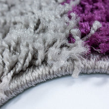 Vloerkleed LIFE SHAGGY – Geblokt Design Paars/Grijs/Wit