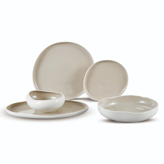 bricard barles curvy dinner set wit taupe 25 delig