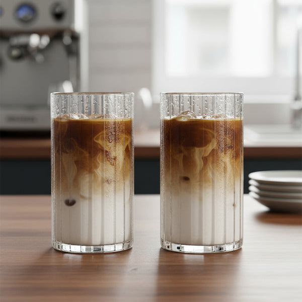 Linea trendy drinkglazen – borosilicaatglas – 400 ml (2 stuks) – detailfoto 2