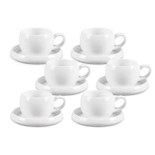 Porseleinen Espresso Kop en Schotel Set 6 Persoons – 12 Delig – 120 ml – LIVENZA Cosmo