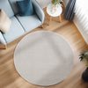 Vloerkleed LOOM rond Cream – Trendy Geweven & Effen Design