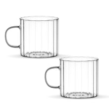 Trendy Linea glazen met handvat borosilicaatglas 400 ml – set van 2
