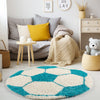 Vloerkleed FUN TURKIS Shaggy Rond – Zacht, Modern & Kindvriendelijk