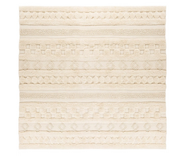 Handgemaakt wollen vloerkleed in Boho-stijl (Natural, 200 × 200 cm)