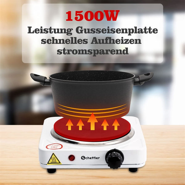Scheffler Elektrische Kookplaat Enkel – 1500 Watt – detailfoto 2