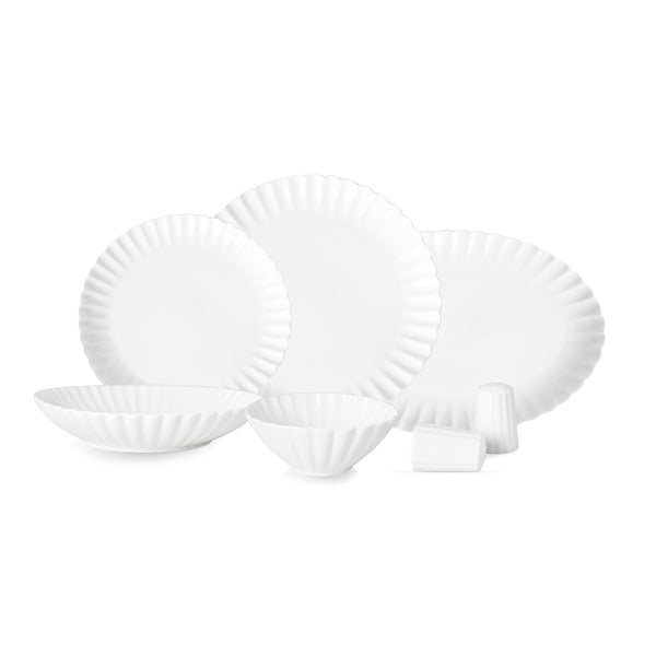 Serviesset Daisy 27 delig wit porselein – 6 persoons