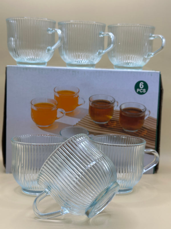 Ribble Theeglazen met Oortje – Set van 6 Stuks, 155 ml