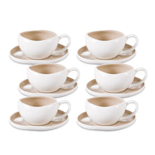 Curvy espressoset wit-beige – 12 delig – 6 persoons – 120 ml Turkse koffie