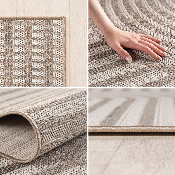 Vloerkleed DESERT 1301 Beige – Japandi Stijl Voor Binnen & Buiten – detailfoto 2