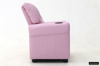 Kinder Relaxfauteuil RENÉE – Manueel verstelbare mini relaxstoel in roze PU