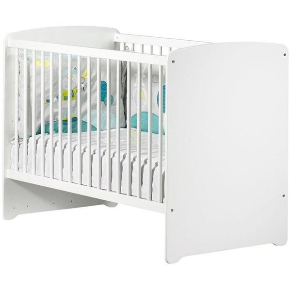 Complete Basis babykamer – 3-delige babykamer set met bed 120x60 cm, commode en kledingkast – Wit – BabyPrice