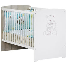 Complete Teddy babykamer – 3-delige babykamer set met bed 120x60 cm, commode en kledingkast – Wit