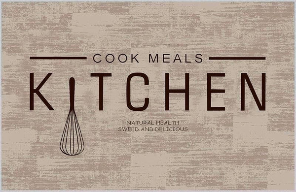Wasbare Keukenloper – Cook Meals, Beige/Bruin (60 x 180 cm) – detailfoto 2