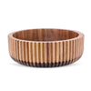 Acaciahouten kom Ø26x8 cm ronde houten serveerkom met ribbelstructuur uit de Acora collectie