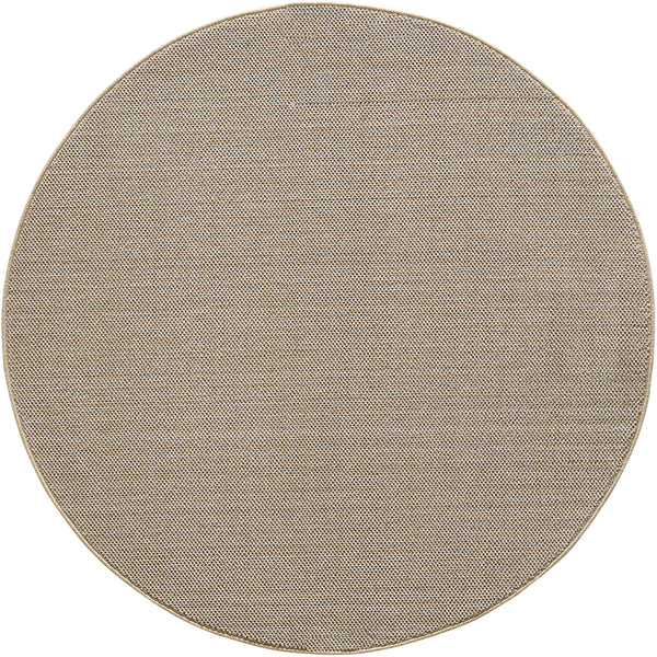 Vloerkleed LOOM rond Beige – Trendy Geweven & Effen Design – detailfoto 2