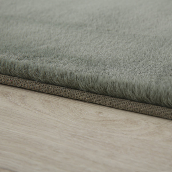 Vloerkleed rond FLUFFY Groengrijs - Ultiem zacht en comfortabel