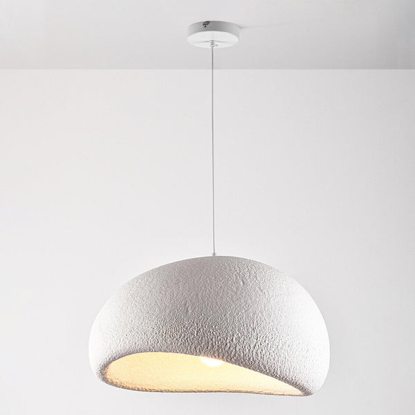 Japandi Wabi-Sabi Hanglamp 40 cm – Minimalistische Hars Plafondlamp – In Hoogte Verstelbaar – E27 Fitting