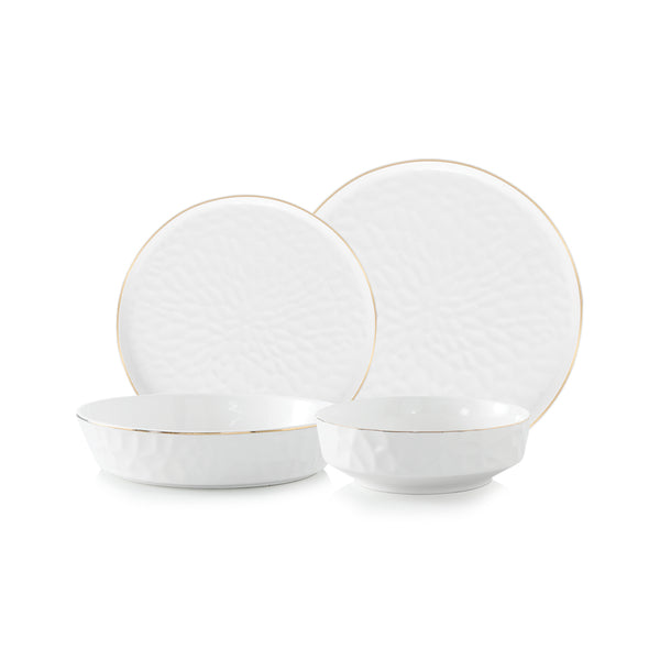 Serviesset Estela 24-delig Wit met Gouden Rand
