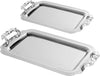 2-delige Dienblad Set – RVS met Metal-look Plastic Handvaten 01