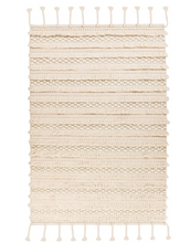 Handgemaakt wollen vloerkleed in Boho-stijl (Natural, 80 × 150 cm)