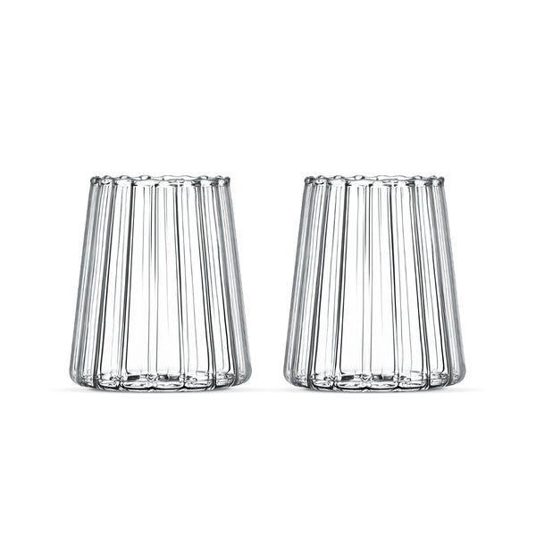Trendy Linea drinkglazen – 350 ml borosilicaatglas – Set van 2
