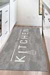 Wasbare Keukenloper – Cook Meals, Grijs (60 x 180 cm)